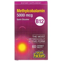 B12 메틸코발라민 5000mcg 츄어블 60정 네츄럴펙터스 356829, 1팩