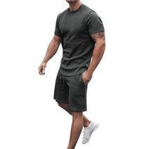 남성 반팔 맨투맨 반바지 트레이닝 상하 세트 츄리닝 헬스복 WI075SET