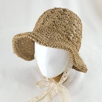 클램짜임 밀짚 지사 벙거지 버킷햇 여자 모자