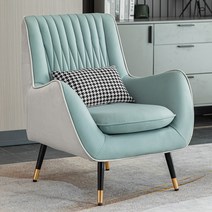 윙체어 싱글 디자인 원룸 소파 인테리어 1인용 편한 모던 쇼파, 쌀 흰색과 민트 그린