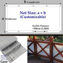 조립식 비닐 농막 카페 베란다 95% 음영 안티-uv 두꺼운 HDPE Pergola 태양 그늘 그물 정원 마당 양산, 02 Grey_05 0.8m x 6m