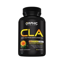 필수지방산 ORPHIC NUTRITION CLA Safflower Oil Supplement - Made with 780mg Non-Stimulant Conjugated Linol