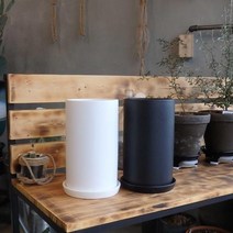 레트로 도자기 광없는 키큰화분 14x23cm 식물클래스, 화이트