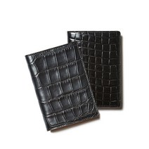 [이태리 엠보 소가죽] 여권지갑 유광와니블랙