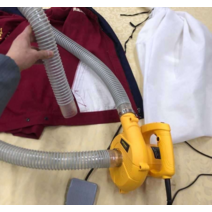 전동 오리털 캐시미어 충진기 봉제공장 생산 구스다운 패딩 이불 충전기, 1000W 구리 와이어 충전 및 흡입 기계