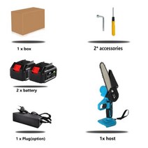 핸드형소형전기톱 4 Inch6 미니 나무 목공 정원 도구 18V 배터리 커터, A, 6in 2 big battery