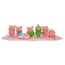 러키라이프 귀여운 아기 돼지 차량용 인테리어 인형 7종세트, 아기 돼지 7종 세트 패드