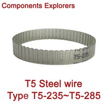 타이밍 벨트 풀리 타임 스틸 와이어 폐쇄 루프 타이밍 벨트 10/15/20mm T5-235 240 245 250 260 265 270, 8mm_T5-250(50치)_1 개