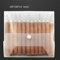 우드카빙키트 전문가용 나무 조각 치즐 칼 세트 투명 가방 포함 12 개 목공 수공구 기본 세부 가우징, 1Set