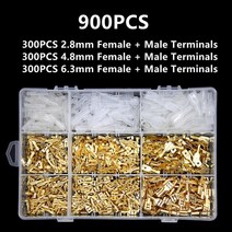 900/450pcs 압착 단자 스프링 플매트 카펫 러그 공구 전기 절연 여성 남성 스페이드 와이어 커넥터 2.8/4.8/6.3mm SN-48B, [06] 900PCS