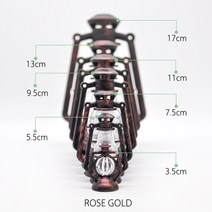 인형집 미니어처 오일 램프 등유 랜턴 다사양 장식 가상 놀이, 로즈 골드, 17cm