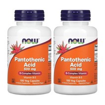 나우푸드 판토텐산 비타민B5 심상성여드름 피지억제 500mg 100캡슐 2통, 2개, 100정
