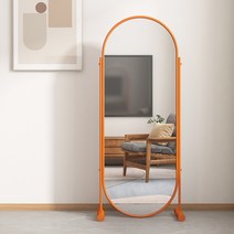 타원형 전신 거울 미드센추리 모던 메탈 라운드 타원형 전신 거울 쇼룸 인테리어, 172cm X 72 cm, D
