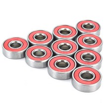 Acofuns 10pcs ABEC-7 레드 밀폐형 깊은 홈 스케이트 보드 볼 베어링 608RS 9x22x6mm, 1개, 1개