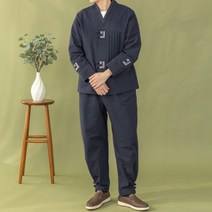 [디얼마미] 차림 남성 이중지 세트 남자 생활한복 빅사이즈 중년 아빠옷 맨즈