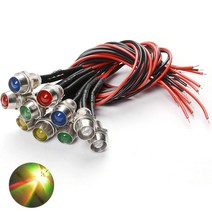 JINHA DIP LED 고휘도LED ROUND 발광다이오드 8mm 6V 인디게이터 5개, 인디_(6V_8파이)느린변환_5개