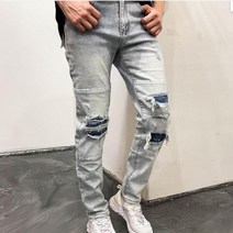 브이와이 남자 코디 라이트블루 시즌리스 청바지