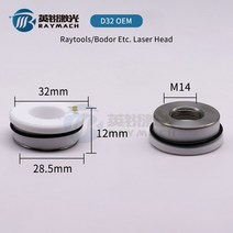 목재가공 Ray마하 레이저 세라믹 링 노즐 홀더 D32 N.120572008B 3D 커넥터 Raytools WSX Bodor 파이버, 03 D32mm(OEM)