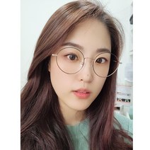 메이드인코리아안경 국산동글이안경테 로즈골드색상동글이안경+비구면설계 블루라이트차단렌즈포함