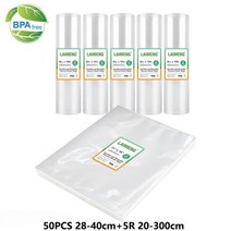 진공 실러용 포장 롤 수비드 백 식품 보관 B292, 50pcs28-40 5r20-300