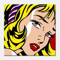 (국내배송/당일출발) 모모픽스 유화그리기 미니 E02헤어리본을 한 소녀 40x40cm DIY명화그리기 캔버스 페인팅 팝아트 리히텐슈타인