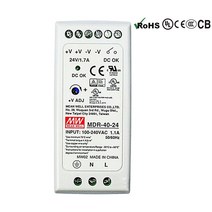 MEAN WELL 딘 레일 단일 출력 스위칭 전원 공급 장치 MDR-40-5 40W, 03 24V_01 100-240VAC