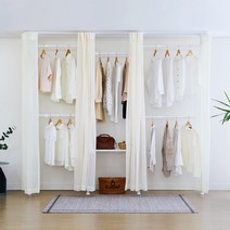 이지온 국민튼튼 커튼 행거 EO-S416M 드레스룸 옷걸이 선반 행거, 그레이