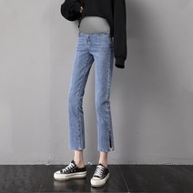 캐주얼 팬츠 임부청바지 핏아우터 트임 일자통바지 봄 여름 임신 말기 9부바지 작은 키 치구 초기 왜소 2277020468