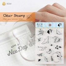 [그린에버] 일본 BGM 클리어 스탬프 다꾸 작은 새, 단품