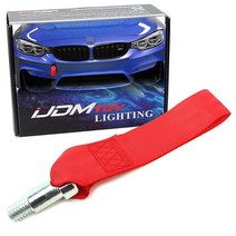 IJDMTOY (레드 고강도 레이싱 견인 후크 스트랩 세트 1개 BMW 1 2 3 4 5 시리즈 전면/후면 범퍼 홀(F10 F11 F20 F21 F22 F30 F31 F32 F3, Red