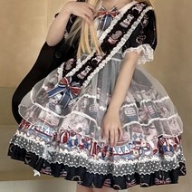 여름 여자친구 선물 롤리타 마린넥 반팔 원피스