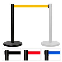발컴 2m 자동 벨트 차단봉 행사장 안전봉 바리게이드 가이드라인, 2m_블랙봉_옐로우벨트, 1개