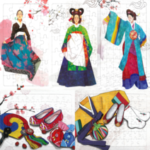 한국적인 전통 퍼즐 10종 한국기념품 외국인선물, 상품11. 한복1 (63조각)