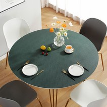 가죽 방수 식탁보 원형 테이블 식탁 받침대 매트, 원형 50cm 지름, C