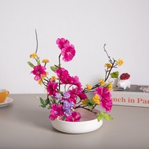세덤진달래수반set 30cmP 조화 꽃 인테리어 장식 소품, 단품