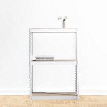 앵글선반 철제 창고 다용도실선반 3단 700 x 600 x 900, 블랙, 12mm 강화 MDF 보드