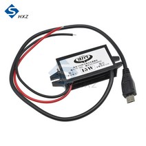 시거잭 인버터 차량용 자동차 전원 변환기 DC-DC 12V 5V 3A 15 마이크로 미니 USB 스텝 다운 전압 출력 어댑터 저열 자동 보호, 02 Straight Micro USB