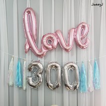 재미제이 심플 기념일 태슬풍선세트 백일 이백일 삼백일 홈스냅 셀프촬영, 1set, 03.쿨실버_500