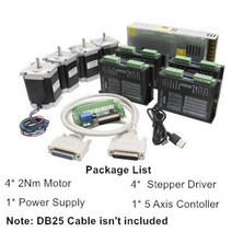 3 축 CNC 키트 2Nm 3Nm NEMA 23 스테퍼 모터 드라이버 및 5 축 Mach3 컨트롤러 및 24V 스위치 전원 공급 장치 포함, TB6600 Driver+4Axis 2Nm