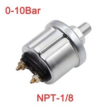 자동차 오일 압력 게이지 센서 수정 0-5bar 0-75psi 52mm 미터 트럭 보트 M10x1 NPT1/8, 04 NPT18  0-10bar