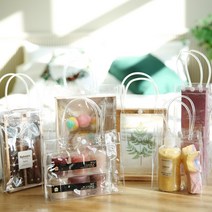 PVC 투명 쇼핑백 구디백 답례품, 가로형-3호