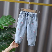 소녀 청바지 봄과 가을 2021 새로운 가을 의류 야외 착용 어린이 유행 유행 온라인 연예인 여자 긴 바지 유행