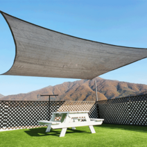 썬키다 HDPE 그늘막 차광막 옥상 천막 썬쉐이드 야외 삼각 사각, 5m x 5m 사각, 그레이