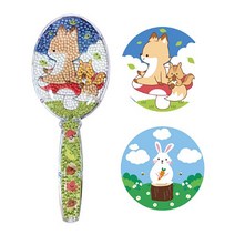 보석십자수/빗/거울/손거울/책갈피 패키지 판매, H05.유리공주공주빗거울세트