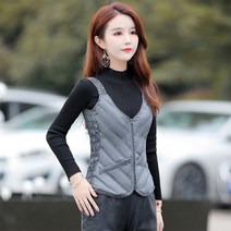 패딩 조끼쇼트 핏 슬림 내피탈부착 오리털 나시 조끼