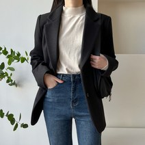 데일트 여성 겨울용 오버핏 싱글 블레이저 자켓