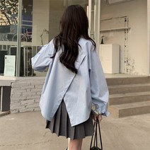 DCB 뒷트임 집업 블라우스 셔츠