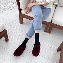 [멜팅브라운] 여성 데일리 논슬립 슬리퍼 양털 블로퍼