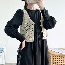 여성 가을 조끼 뜨개 미니 볼레로