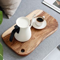 웨이브 디자인 사각 나무 도마 서빙 보드 플레이트 우드트레이, 중